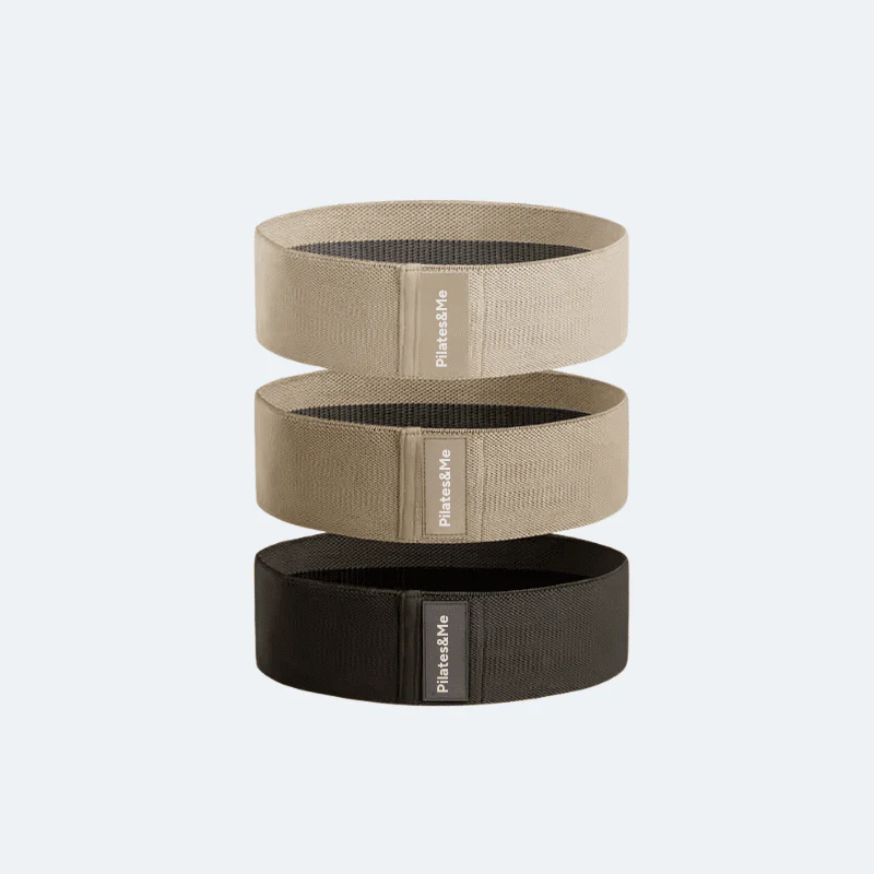 3x Bandes élastiques Pilates beige - Léger, Moyen, Fort